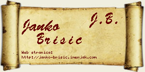 Janko Brisić vizit kartica
